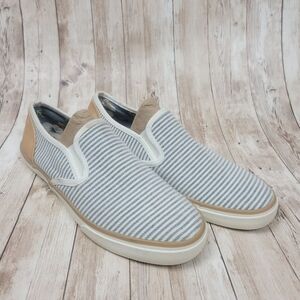 Margaritaville Sailor Slip On Loafers White Blue Stripe Size 9